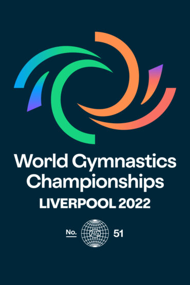 World Gymnastics Championships Liverpool 2022 Logo on dark blue background.