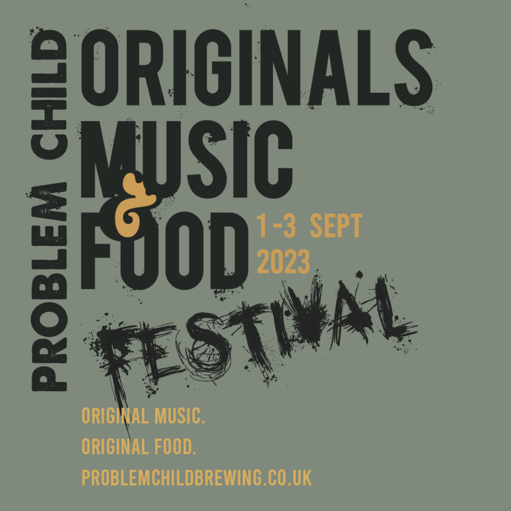 Problem Child Originals Music Festival Hero Image featuring logo, date and web address